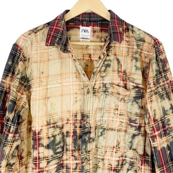 Zara Tie Dye Long Sleeve Button Down shirt Size Medium - Picture 3 of 7